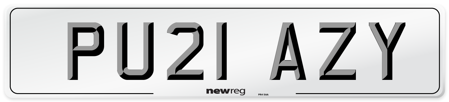 PU21 AZY Number Plate from New Reg